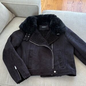 DKNY suede shearling jacket